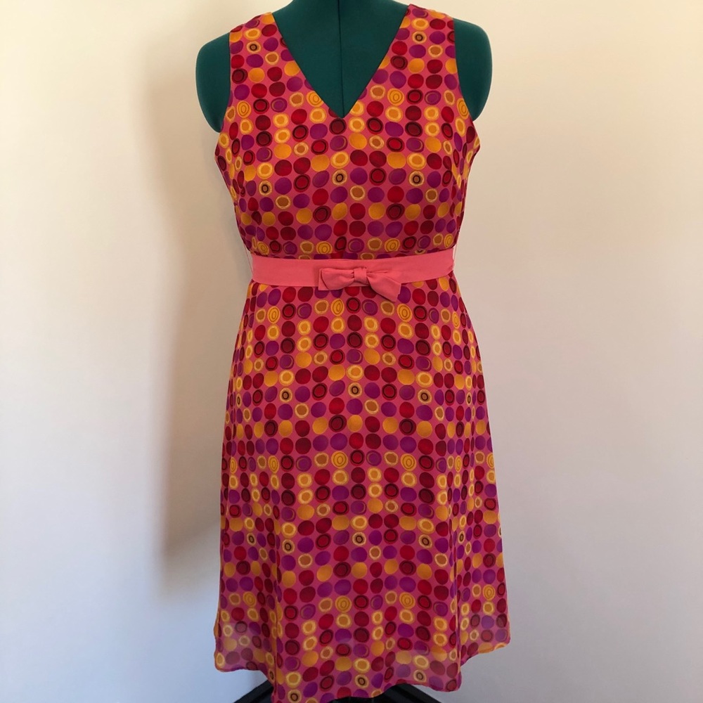 Miles K. Vintage Sleeveless Dress in Pink + Red